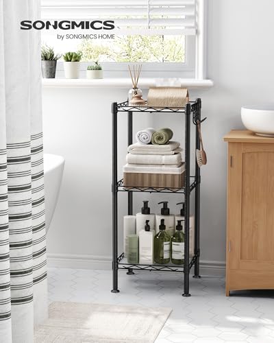 3 Tier Bathroom Shelf (Ink Black + Translucent / 3 Tiers (11.8"W))