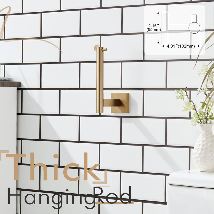 Toilet Paper Holder Champagne Bronze Toilet Roll Holder Hold Mega Rolls Kitchen Bathroom Tissue Paper Dispenser Stainless Steel (Champagne Bronze / Horizontal)