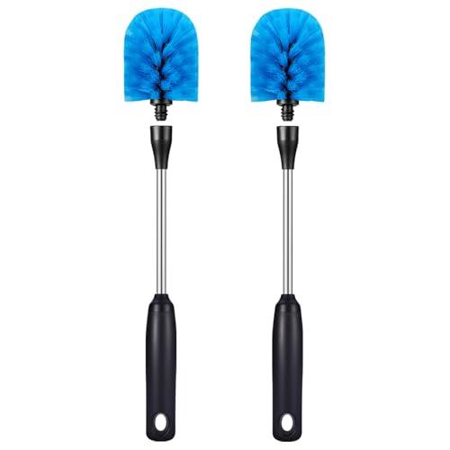 Stainless Steel Bottle Brush with Replaceable Head (Blue / 13 Inch (Pack of 2))