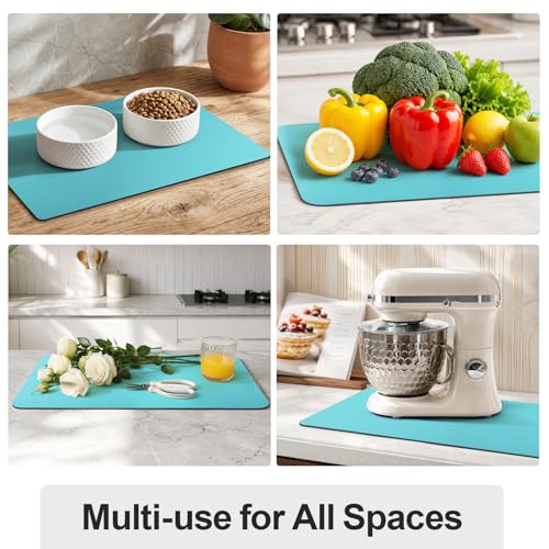 Dish Drying Mat for Kitchen Counter (Turquoise / 18" x 28")