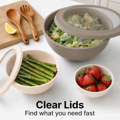 12 Piece Plastic Mixing Bowls with Leak (Forest Ombre)