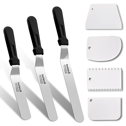 Icing Spatula (6"+8"+10" Blades & Scraper (Set of 7))