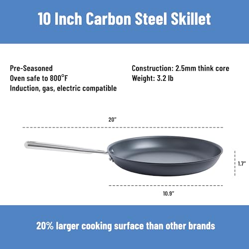 10 Inch Pre Seasoned Carbon Steel Fry Pan (10 Inch)