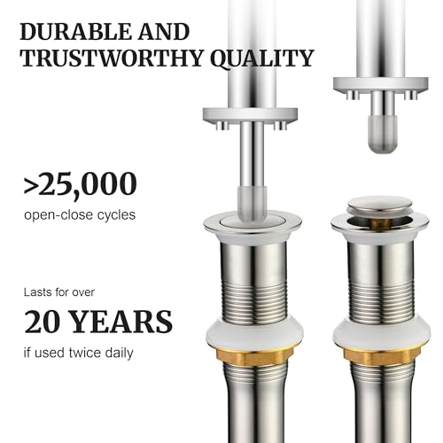 Bathroom Sink Stopper (Without Overflow / Brushed Nickel)