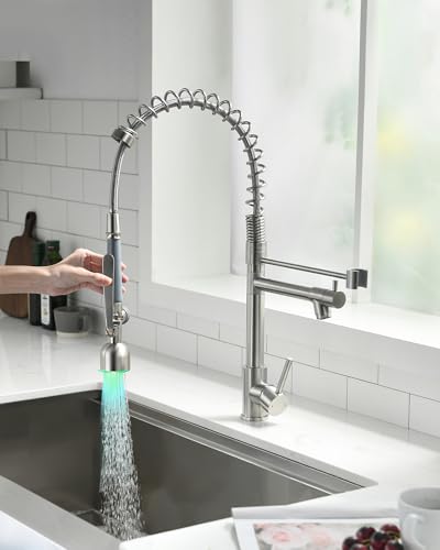 Commercial Kitchen Faucet with Pull Down Sprayer Brushed Nickel (Brushed Nickel)