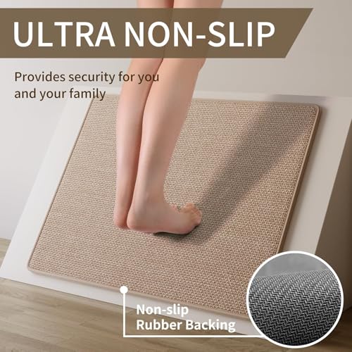 Long Kitchen Runner Rugs Kitchen Mat Non Slip Washable Brown 17"x71" (A- Brown / 17"x71")