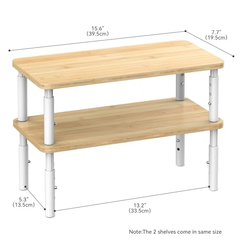 Bamboo Cabinet Organizer Shelf 2 Pack (15.6" W)
