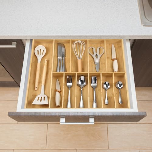 Silverware Organizer for Kitchen Drawers (19.3''D 18.8''W)