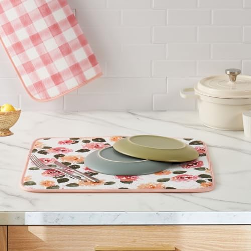 Dish Drying Mats 2 Pack (16''X18'' / Cottage Floral)