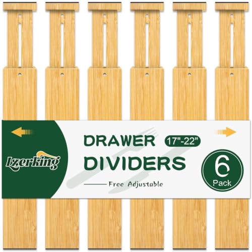 Kitchen Drawer Dividers 6 Pack Bamboo Drawer Organizers