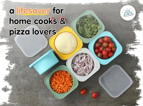 PLUS Large 1000ml Pizza Dough Proofing Boxes for DIY Artisan Pizza (5Space Grey Plus)