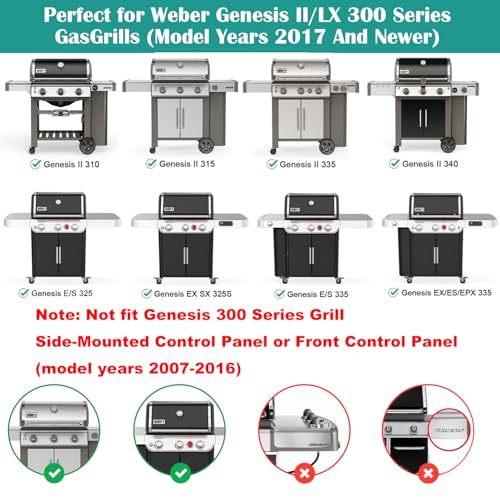 Griddle Inserts & Grate for Weber Genesis II 300 Series Grills (15.3" x 18.8" x 3")