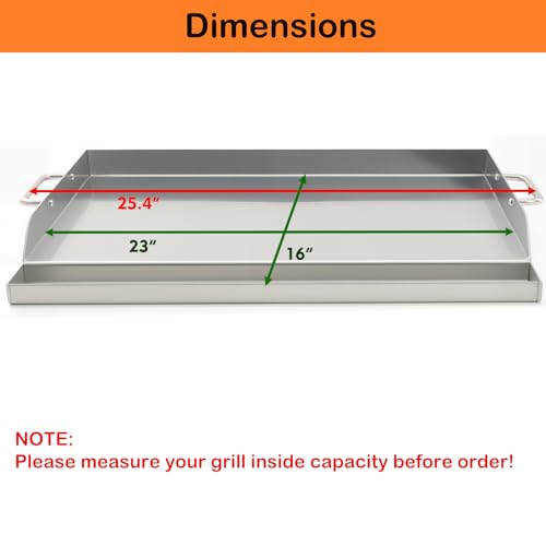 Universal Stainless Steel Griddle Flat Top Plate Grill (23" x 2.2" x 16")