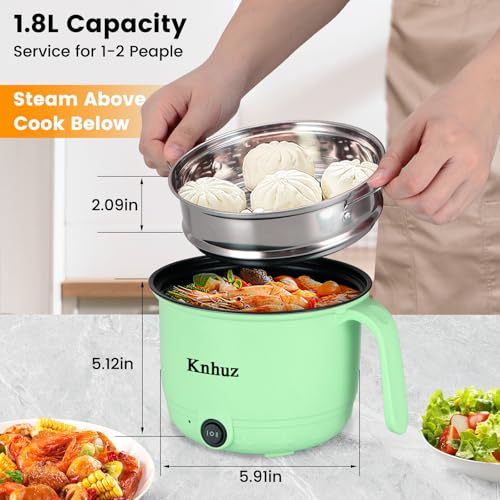 Hot Pot Electric With Steamer (Green / 1.8L)