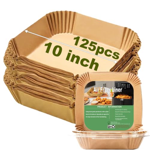 10 Inch Largest Square Air Fryer Liners Disposable for 8 (10''Square)