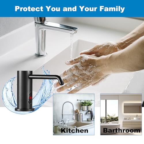 Automatic Soap Dispenser for Kitchen (Matte Black-liquid)