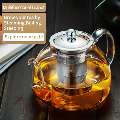 Glass Teapot with Infuser (Clear / 40OZ)