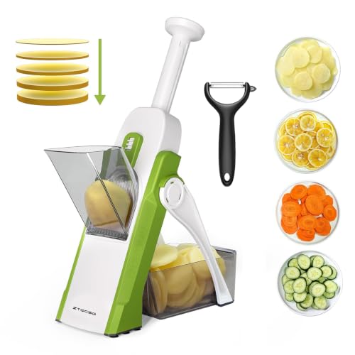 Safe Mandoline Slicer for Kitchen (Green)