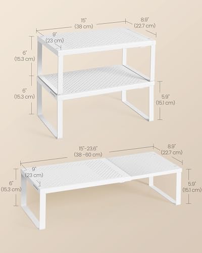 Spice Rack Expandable Kitchen Countertop Shelf (Matte White / Set of 1)