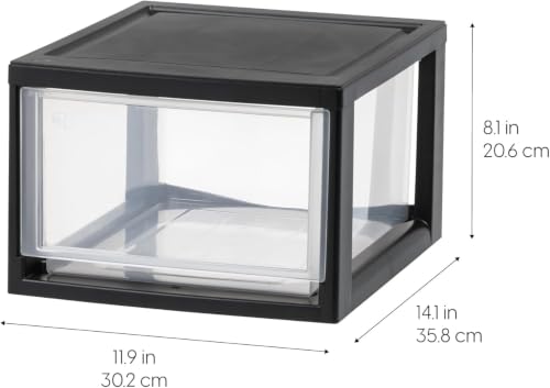 Plastic Storage Drawer Organizer (14 Qt - 3 Pack)