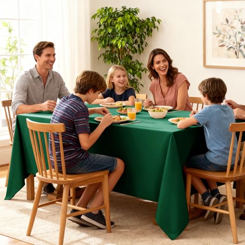 10 Pack Hunter Green Tablecloths for Rectangle Tables (Hunter Green / 54x108 In, 10 Pack)
