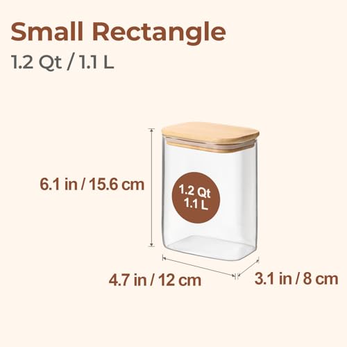 Glass Storage Containers with Lids 1.2 Qt (1.2 qt x 4)