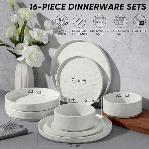 Stoneware Dinnerware Set (Speckled White)