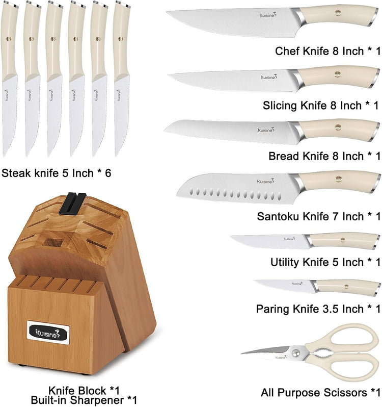 Kitchen Knife Set (Pro Max Acacia Wood / 15 pieces)