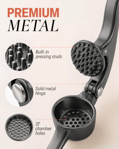 Premium Garlic Press Set (Large | Dark Gray)