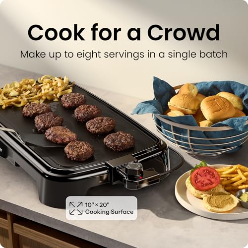 XL Electric Griddle with Removable Temperature Control (10" x 20")