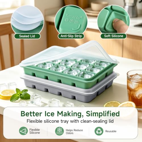 Ice Cube Trays Set of 2 (Green+Gray)