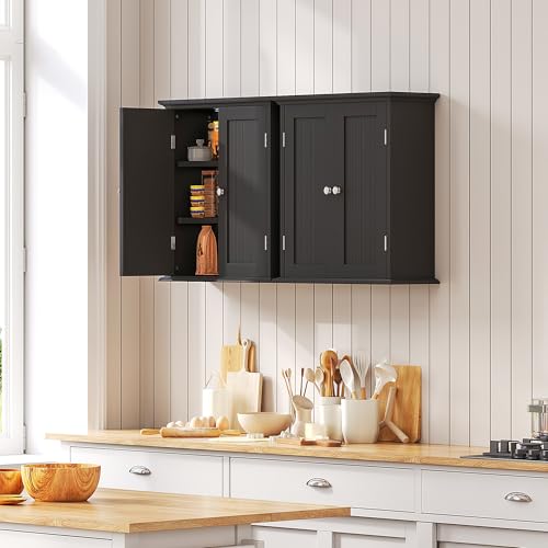 Bathroom Wall Cabinet Set of 2 (Black / 8.8"D x 21.1"W x 24"H (2 pack))
