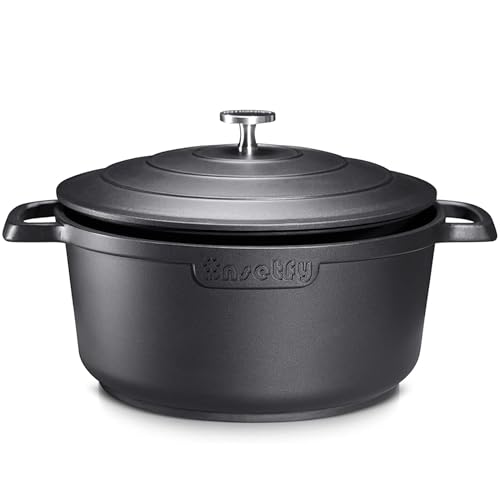 Nonstick Dutch Oven Pot with Lid (Black / 5QT)