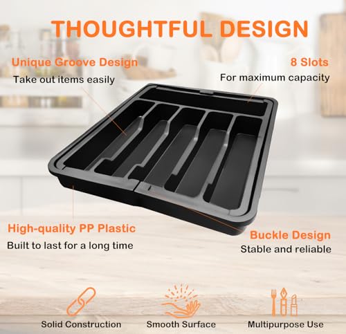 Silverware Drawer Organizer (Black)