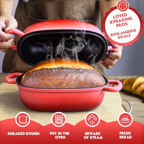 Dutch Oven 9x6 Inch (Red / 2.5QT Pan Only)