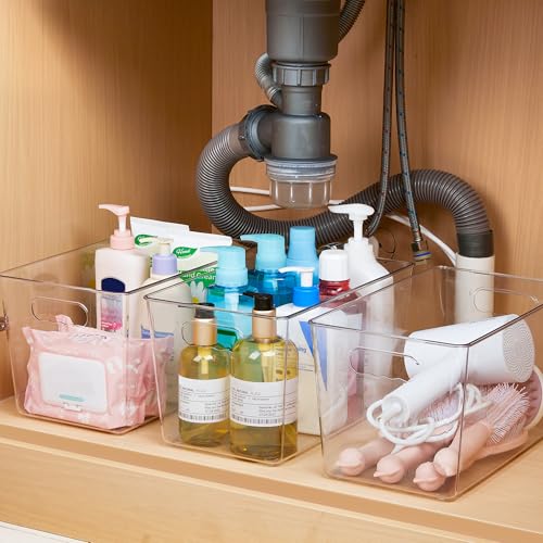 4 Pack Clear Storage Bins (XL(13"L x 7.4"W x 7"H))