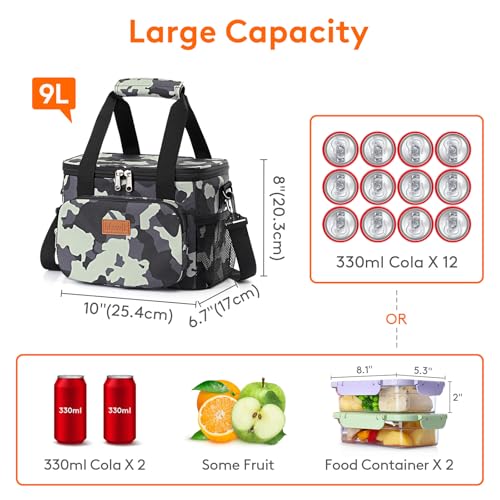 Insulated Lunch Box for Men (Camouflage / Medium(9L))