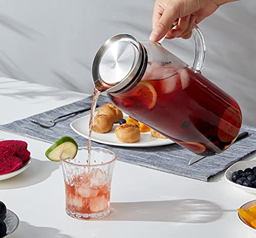 68 Ounces Glass Pitcher with Lid (68 Ounces)