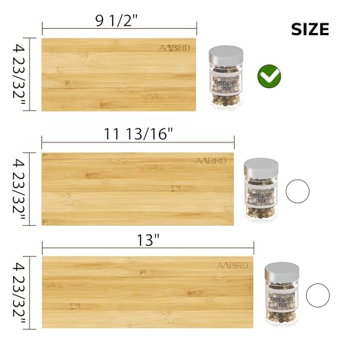 Bamboo Spice Drawer Organizer with Non (8 Pcs x 9.5'' W / Natural)