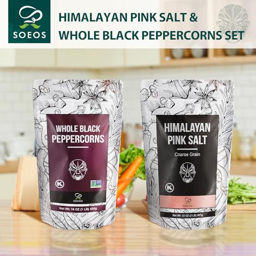 Pink Salt 32Oz + Rainbow Peppercorns 12Oz (22 Ounce (Pack of 2))