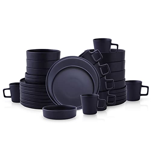 Cleo Stoneware 32 (Dinnerware Set / Service For 8 / Dark Blue)