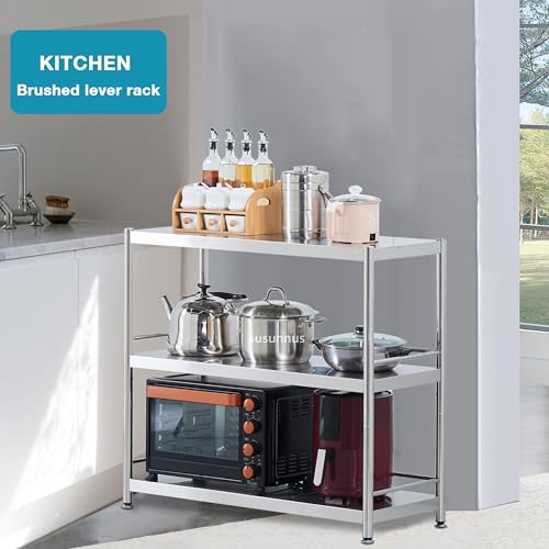 Stainless Shelving with Guardrails (31.5*15.8in-4T(Guardrails))