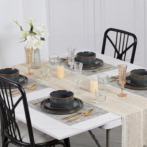 Stoneware Dinnerware Sets for 2 (Blackish Green / 6pcs for 2)