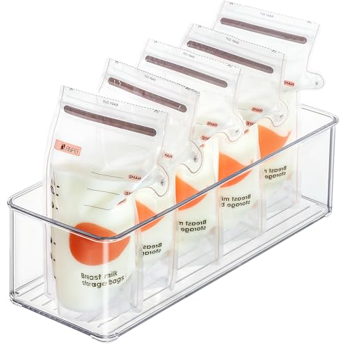 4 PACK Freezer Organizer Bins Clear Stackable Storage Bins for Fridge Organization and Storage (4 PACK)