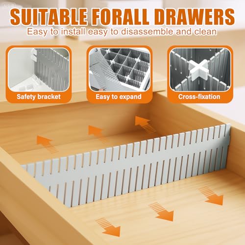 15 Pcs 5.12 Tall Drawer Divider (Grey)