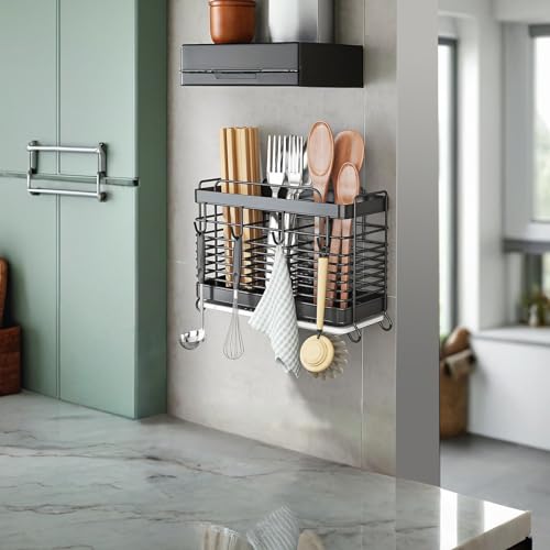 Utensil Holder (Black / 3 Grids)