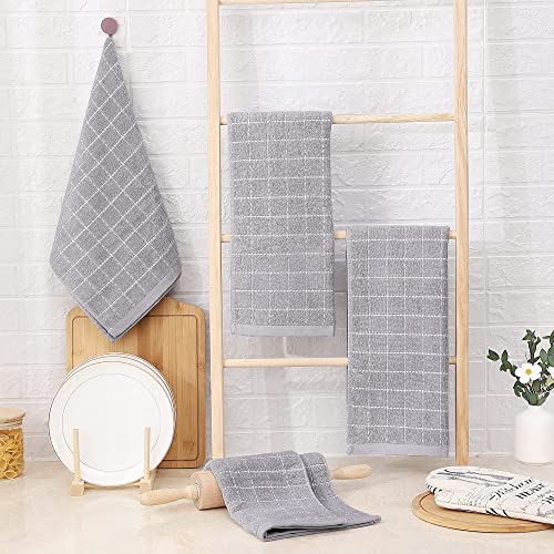 100% Cotton Terry Kitchen Towels (Light Grey / 13 X 28 - 8 Pack)