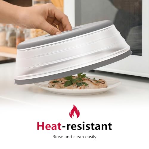 Microwave Splatter Cover Vented for Food with Hook Hole (Gray / M(11"x3.26")-Pack of 1)