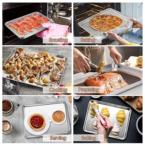 16 + 10.4 Inch Cookie Baking Sheet Pan with Wire Rack (16 + 10.4 Inch)