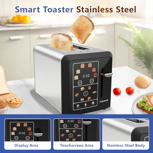 2 Slice Touchscreen Toaster with bagel function (Silver / 2 Slice)